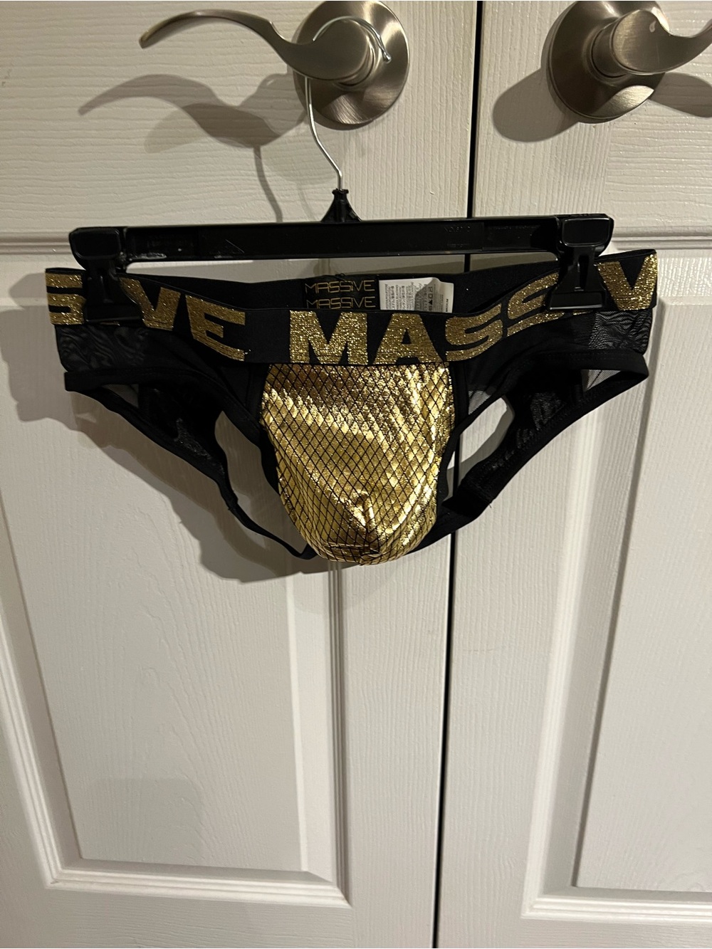 Andrew Christian Black & Gold Metallic Jock Brief